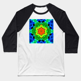 Geometric Kaleidoscope Flower Baseball T-Shirt